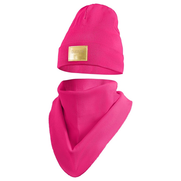 Sapka Szett Sállal Gyerekeknek, Edanti, 48-50 Cm, Ősz, Modell Dawix Prestige, Pamut, Amarant