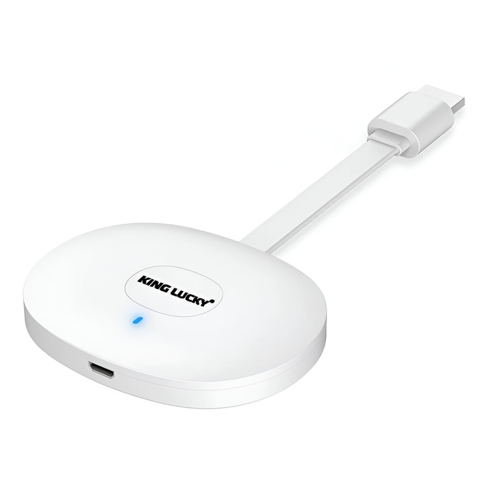 Chromecast TV BRIUS™, 4K, 5G, HDMI, Bluetooth, Wi-Fi, alb