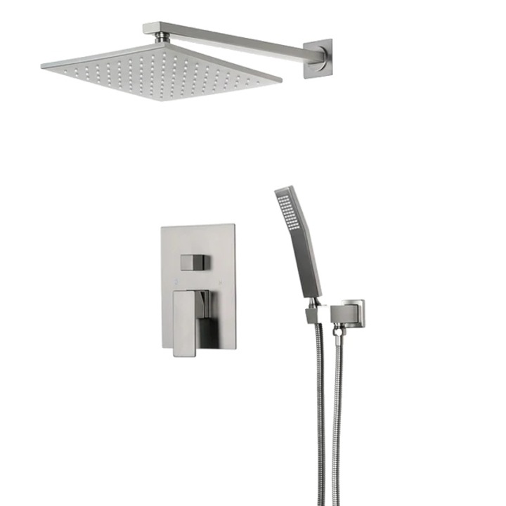 Coloana de dus termostatica, finisaj crom, sistem dus tip cascada si ploaie, Argintiu