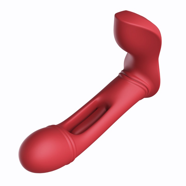 Női vibrátor, 2 motoros, vibrációs nyelv, 24 rezgésmód, vízálló, 11x15x3,4cm