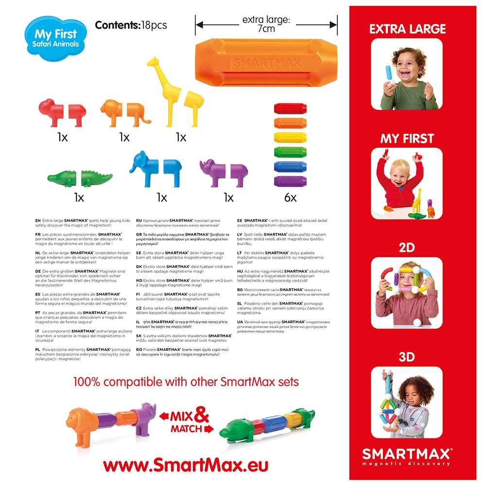 Joc magnetic Smart Max - My First Safari Animals, Primele mele