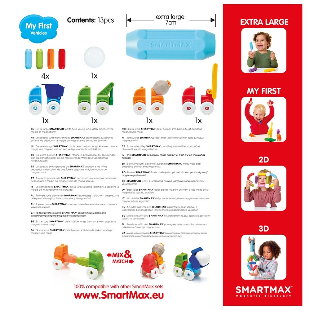 Joc Magnetic, SmartMax, Set SMARTMAX My First - Vehicles (8 piese