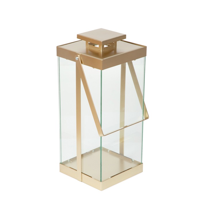 Метален фенер BRELA златен 15x15x36 см HOMLA