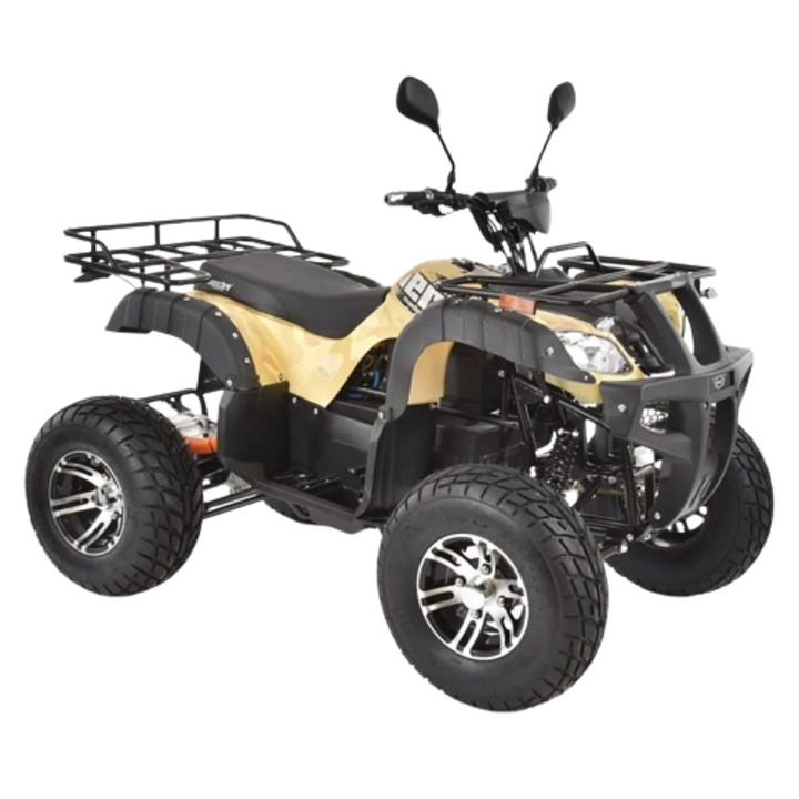 ATV electric pentru copii HECHT 59399 Sand, acumulator 72 V / 52 Ah, viteza maxima 45 km/h, greutate maxima suportata 70 kg, bej/camuflaj