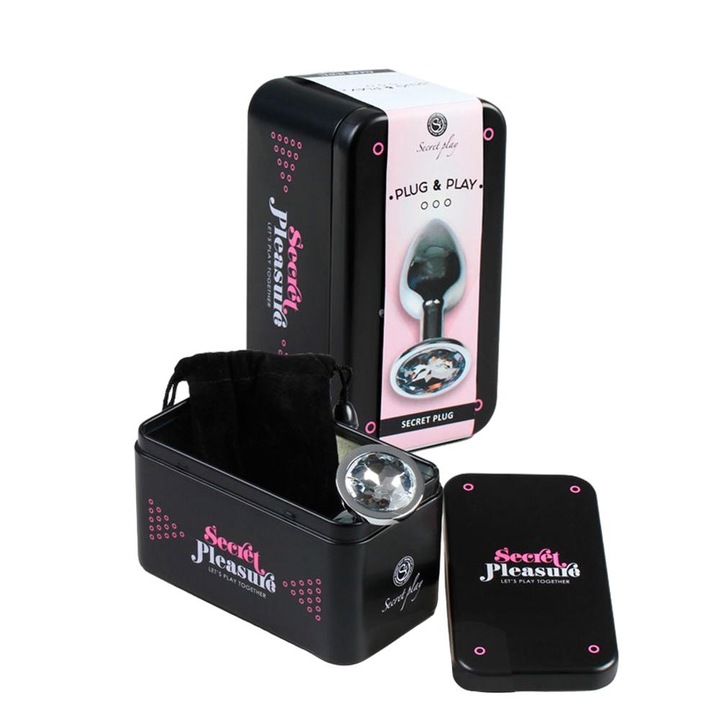 Secret Play anális csatlakozó, alumínium és üveg, hőmérsékletre érzékeny, 8 cm