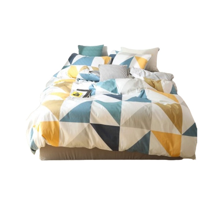 GETIYA Modern ágyneműgarnitúra, Többszínű, Paplanhuzat 135 x 200 cm, Párnahuzat 80 x 80 cm, Pamut