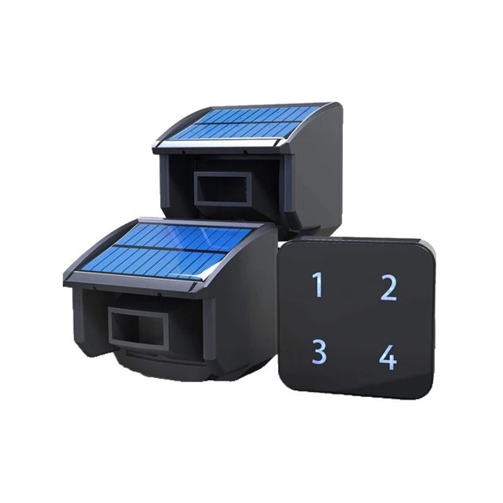Kit alarma pentru alee, Solara, Rezistenta la intemperii, 400m, KIT2, Stecher EU, Multicolor