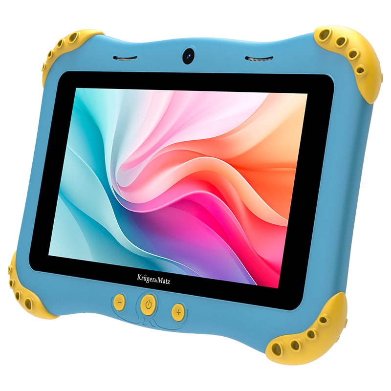 Tableta copii Kruger&Matz FUN 708 KM0708-BL, Procesor ARM-Cortex A53 Quad-Core, Ecran IPS 7", 3GB RAM, 32GB Flash, 2MP, Wi-Fi, Bluetooth Albastru