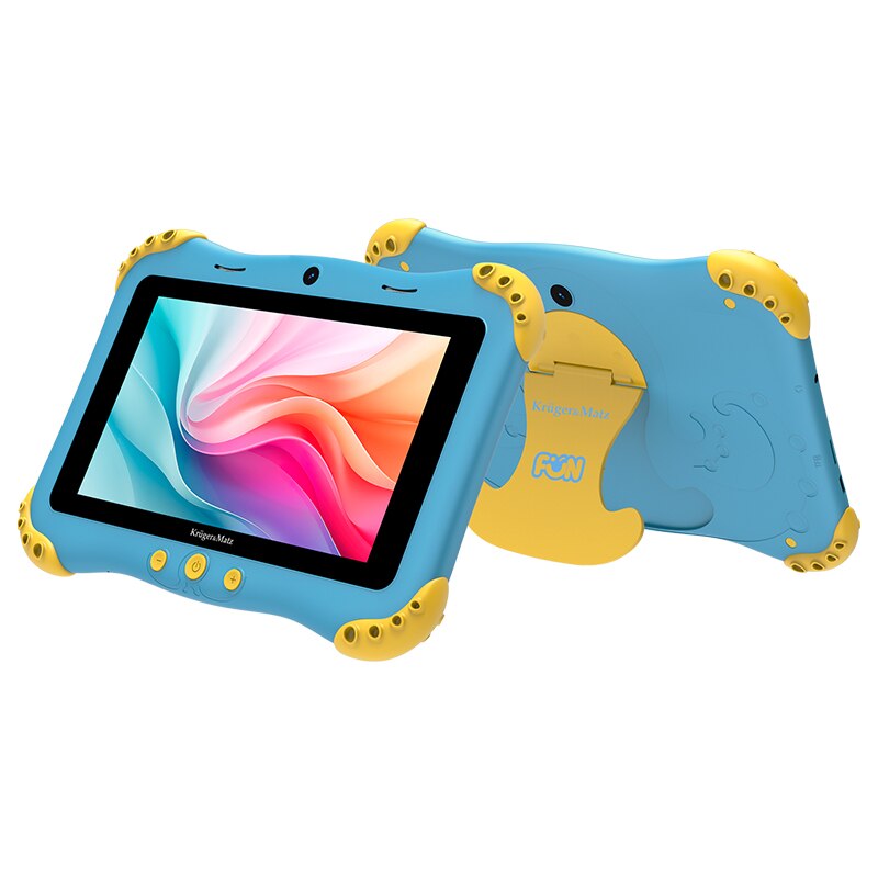 Tableta copii Kruger&Matz FUN 708 KM0708-BL, Procesor ARM-Cortex A53 Quad-Core, Ecran IPS 7", 3GB RAM, 32GB Flash, 2MP, Wi-Fi, Bluetooth Albastru