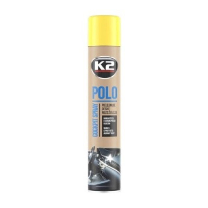 K2 Polo szilikon műszerfal spray 750ml - Citrom