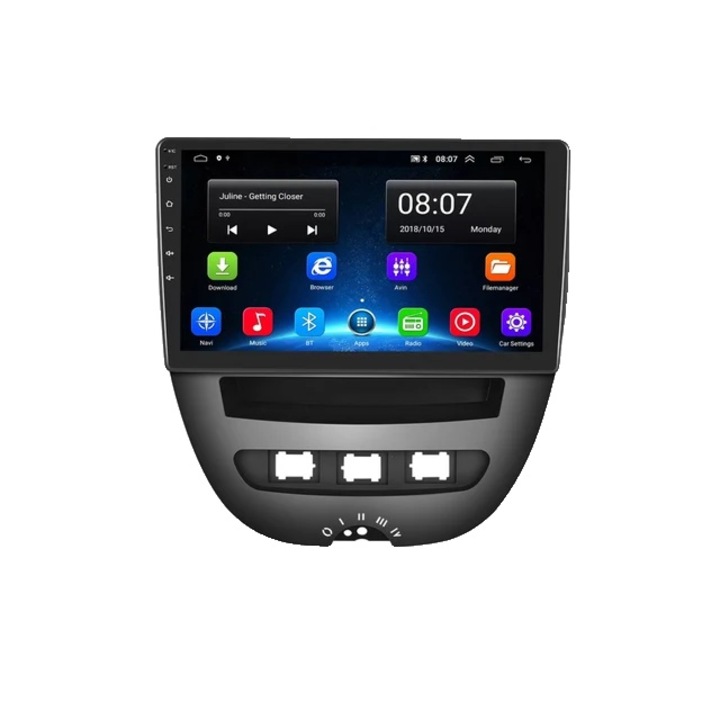 Navigatie GPS pentru Peugeot 107/Citroen C1/Toyota Aygo 2004-2014, ecran 7 inch, 2GB RAM, 32GB ROM, Carplay, GPS, negru