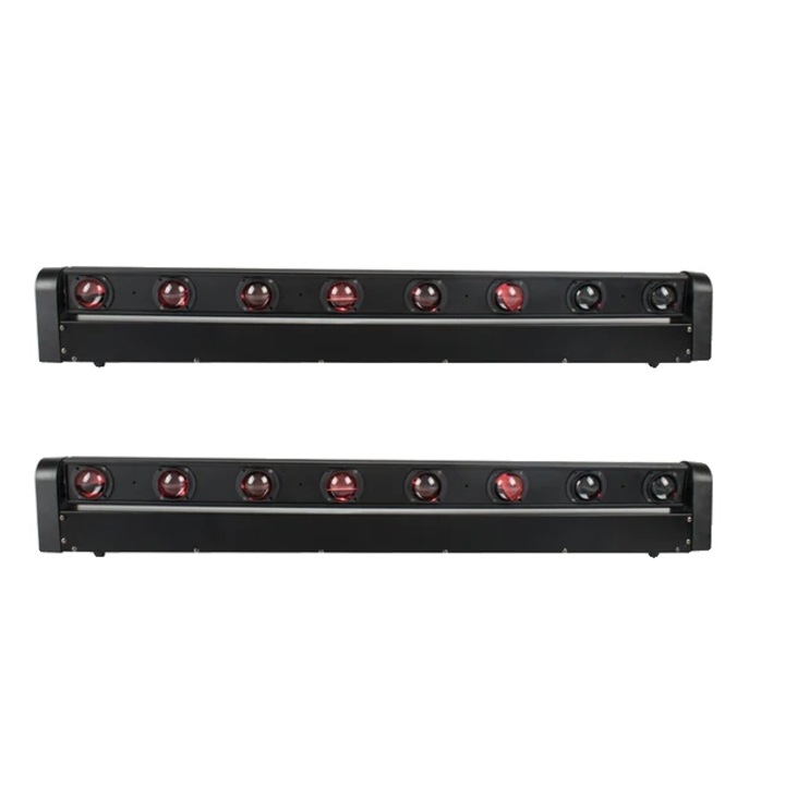 Set 2 Proiectoare LED RGBW, 8x12W, Control DMX, unghi lentila 8 grade, 107x8x13cm, priza EU