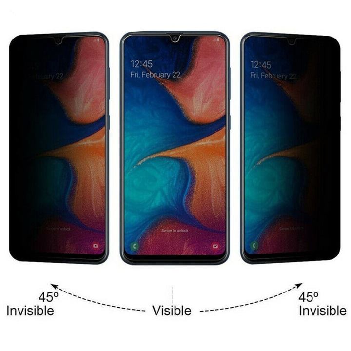 Стъклен протектор Privacy Planet Tech за Samsung A34 5G, 5D Full Glue