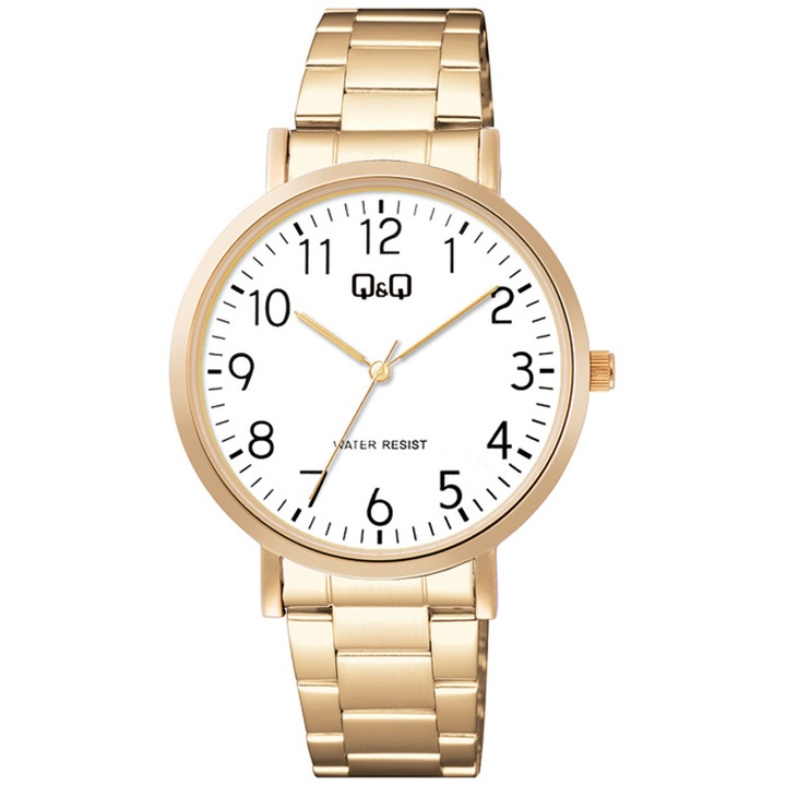 Q&Q C34A-002PY analóg férfi karóra, ezüst és arany