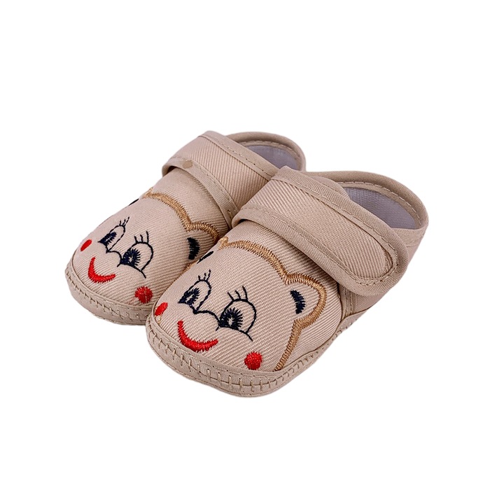Papuci pentru bebelusi, Chippo, Textil, Bej, 17 EU