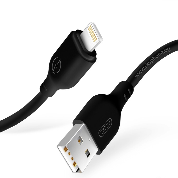Cablu de date, USB - Lightning, XO, 2.4A, 1m, incarcare, transfer de date, NB103, negru