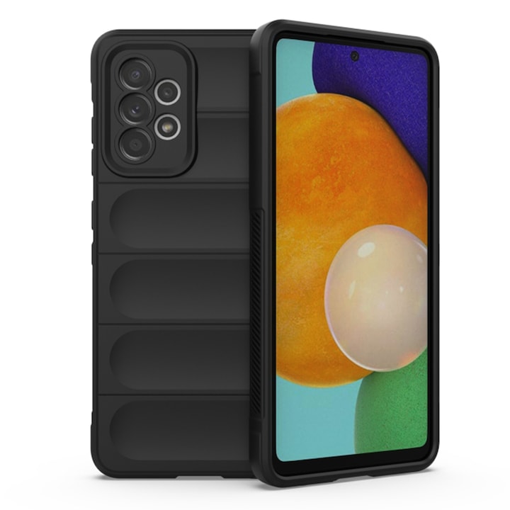 Samsung Galaxy A52 4G / A52 5G / A52s 5G DaDen® Magic Shield tok, ütésálló, mikroszálas belső, TPU, fekete