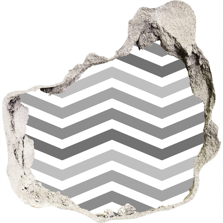 Dekorációs matricák, Tulup, Szürke cikk-cakk vonalak, Szürke, 75x75 cm, 010120080090000005934