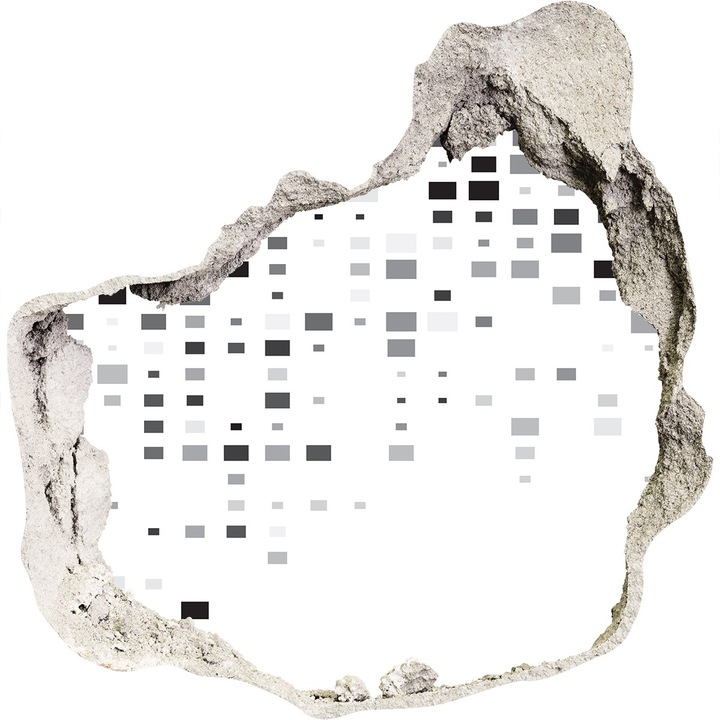 Autocolant decorativ pentru gaura. Tulup. Patrate abstracte. Gri. 100x100 cm. 010120080010000006087