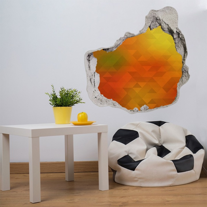 Dekorációs matricák, Tulup, Absztrakt fal háromszögek, Narancssárga, 100x100 cm, 010120080010000006093