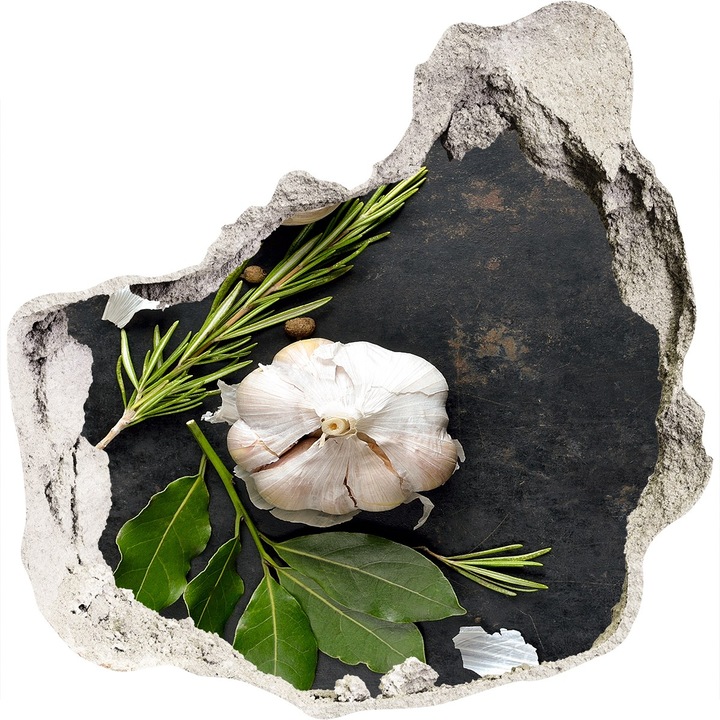 Autocolant decorativ pentru gaura, Tulup, Usturoi, Alb, 100x100 cm, 010120080010000006456