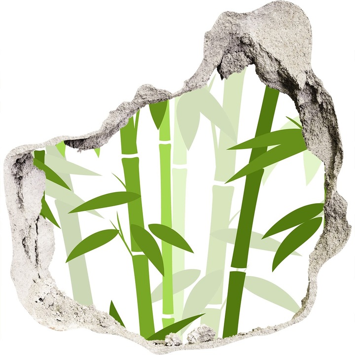 Autocolant decorativ pentru gaura, Tulup, Bambus, Verde, 75x75 cm, 010120080090000006657
