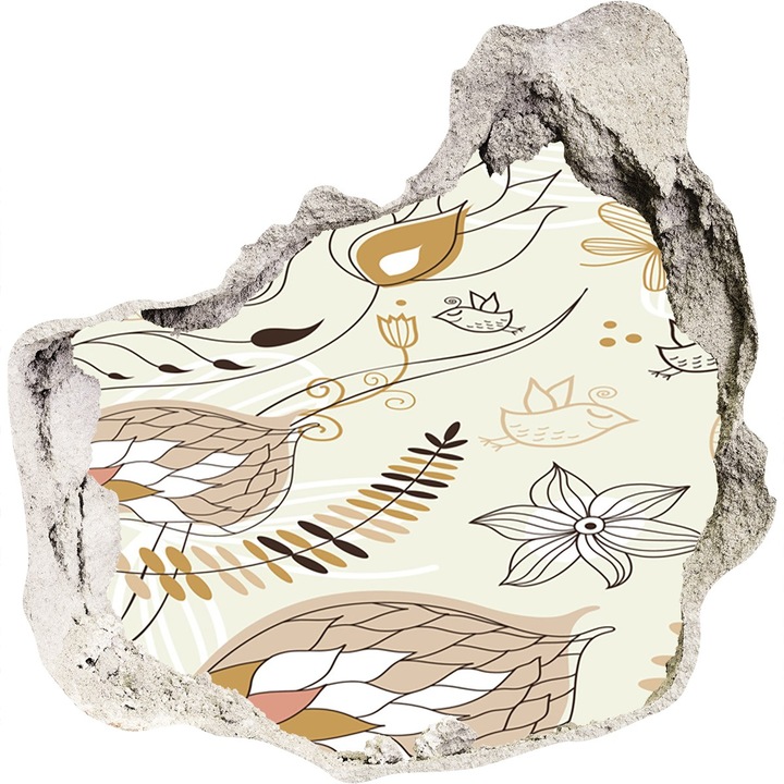 Autocolant decorativ pentru gaura. Tulup. Ornamente. Bej. 100x100 cm. 010120080010000006675