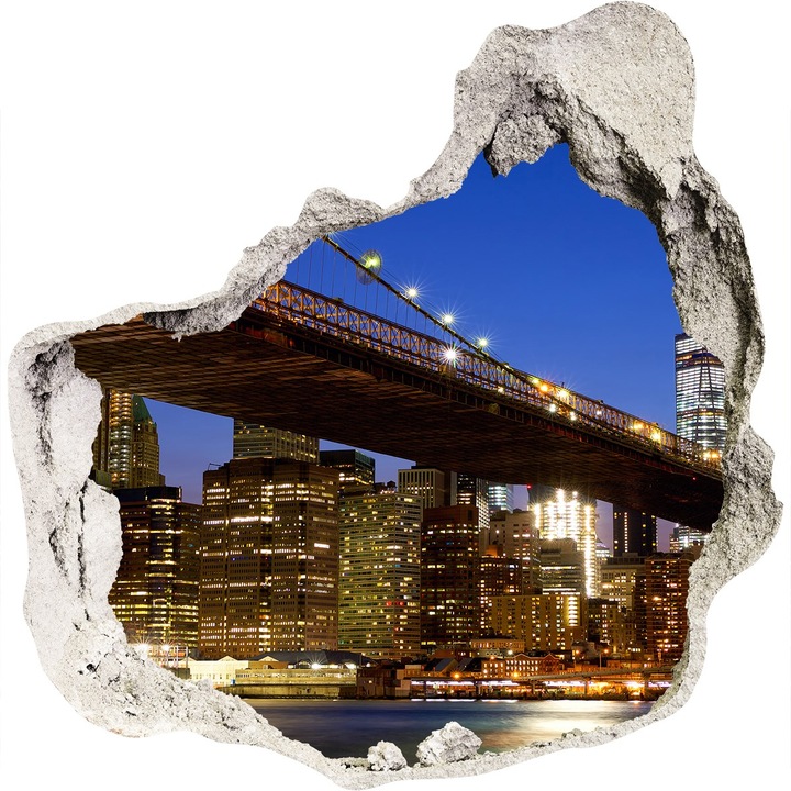 Autocolant decorativ pentru gaura. Tulup. Manhattan New York. Albastru. 125x125 cm. 010120080050000008073