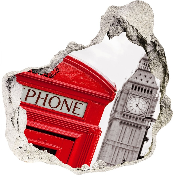 Autocolant decorativ pentru gaura. Tulup. Mobil telefonic. Rosu. 125x125 cm. 010120080050000008205