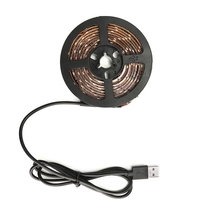 LED szalag QttvbTna, magas fényerő, TV szinkronizálás, meleg fehér, 2m