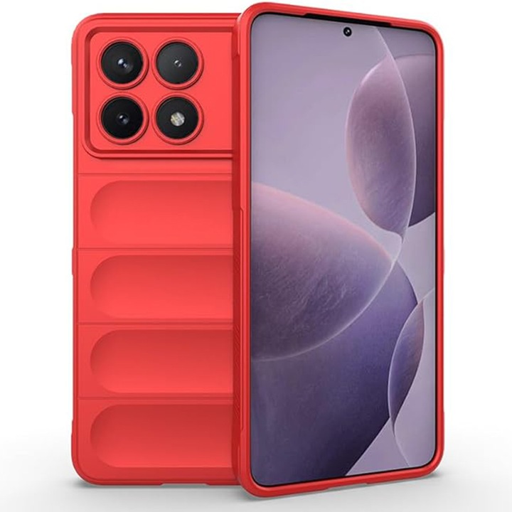 Защитно покритие за телефон Magic UIQ, първокласни материали, съвместимо с Xiaomi Poco X6 Pro, червено