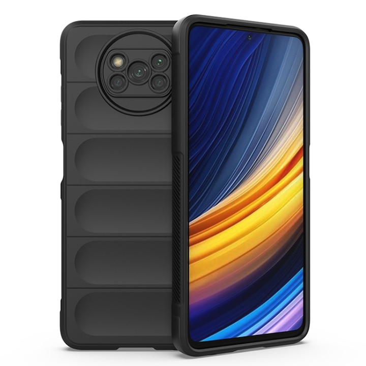 DaDen Magic Shield tok, Xiaomi Poco X3 / Poco X3 NFC / Poco X3 Pro készülékhez, ütésálló, mikroszálas belső, TPU, fekete