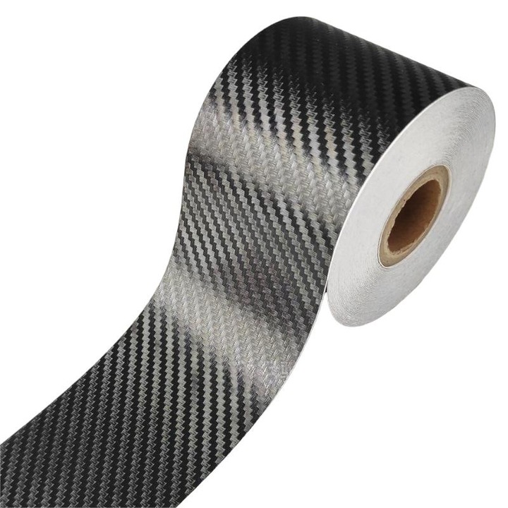 Banda de protectie auto, fibra de carbon, impermeabil, UV, multicolor, 5mx10cm