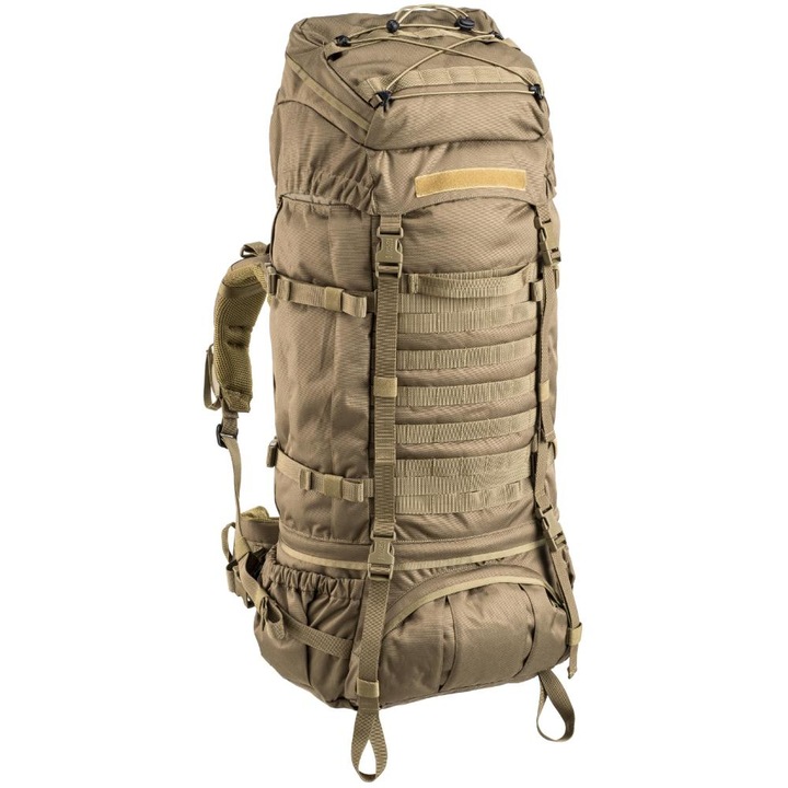 Rucsac Defcon 5 Long Range, capacitate 100L, sistem molle, coyote tan, 30x75x35cm