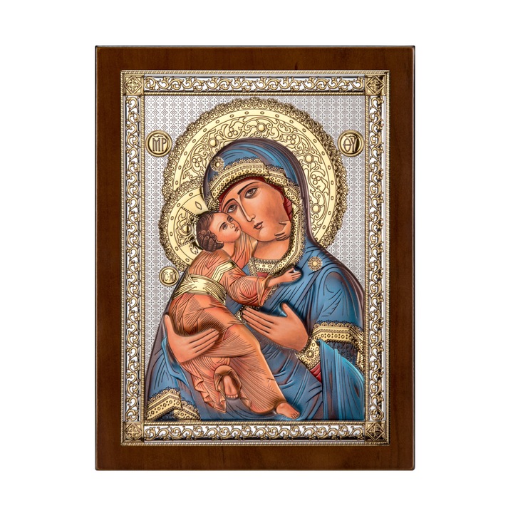 Icoana placata cu argint Maica Domnului din Vladimir AE0842/2D 10x12cm