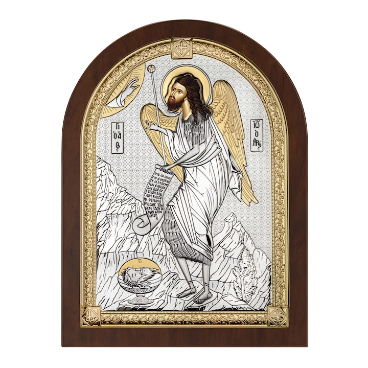 Icoana placata cu argint Sf. Ioan Botezatorul AE0822/4 16, 5x21, 5cm