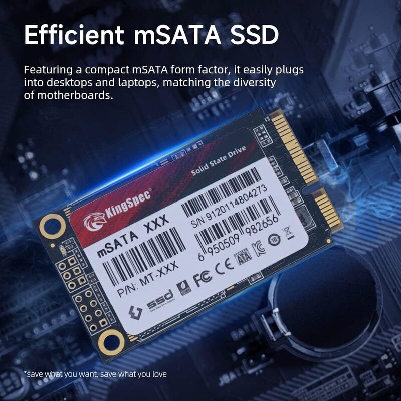 SSD KingSpec MT-512, 3D NAND, 512GB, 560MB/s citire, mSATA SSD