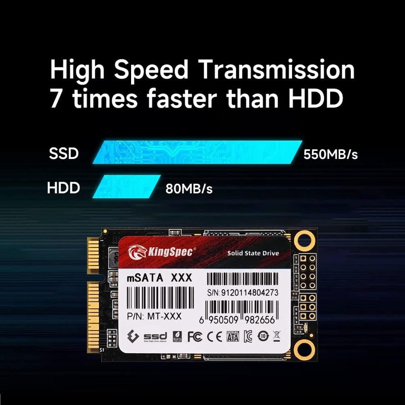 SSD KingSpec MT-512, 3D NAND, 512GB, 560MB/s citire, mSATA SSD