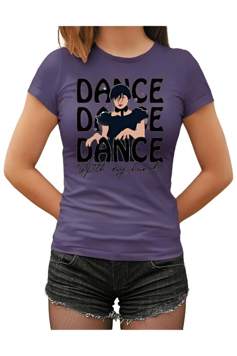 Danseaza cu mainile mele miercuri tricou dama, mov, S