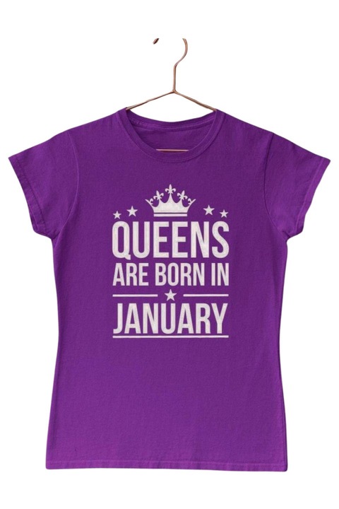 Queens are born in january női póló, lila, 2XL