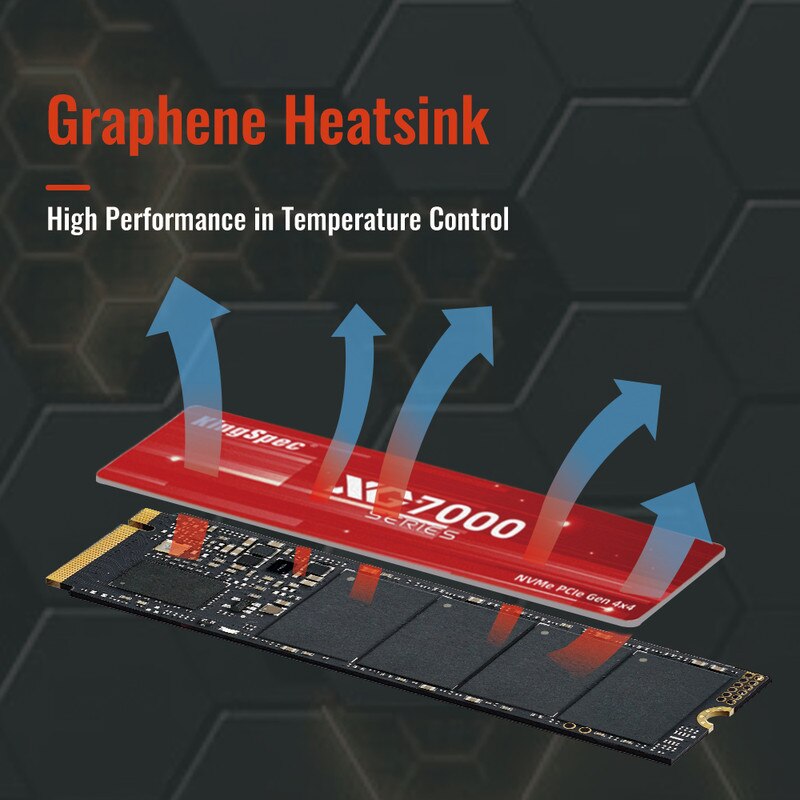 内蔵型SSD KingSpec XG7000 1TB SSD M.2 NVMe SSD KingSpec XG7000, 1TB, M.2 NVMe, PCIe4.0x4, 22x80mm, viteza de