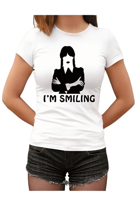 Wednesday i am smiling női póló, fehér, M