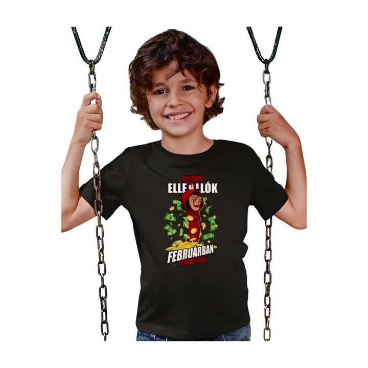 Az igazi ellenállók februárban születtek gyerek póló, Fekete