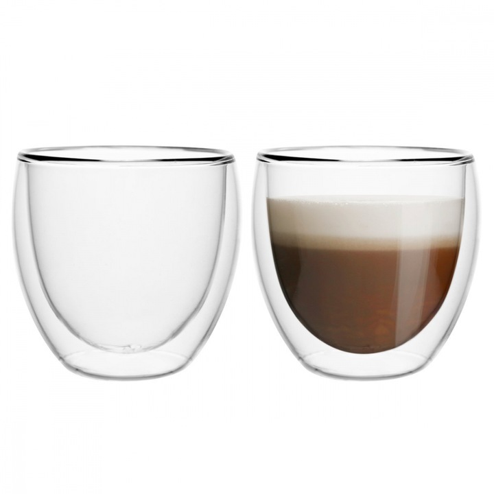 Set 2 pahare pentru espresso Florina Malachit, Sticla, 100 ml