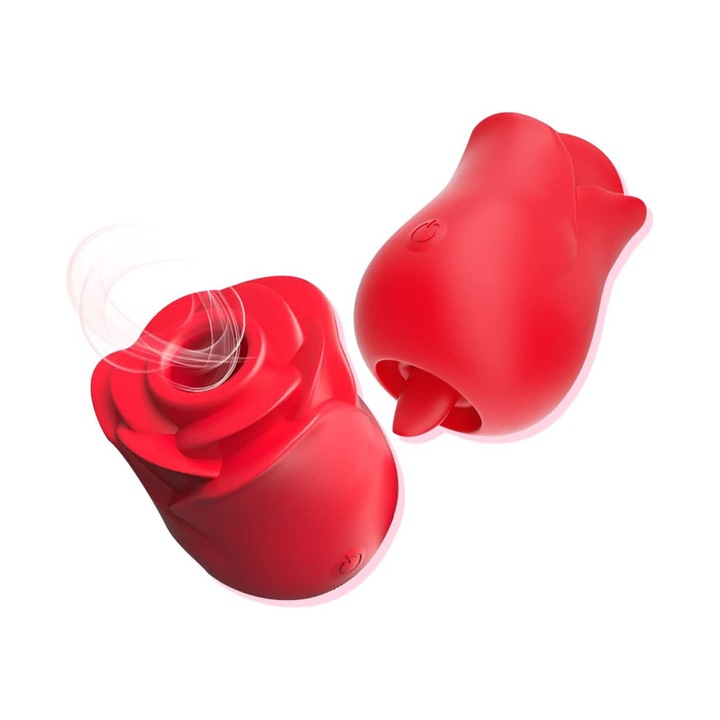 Rózsa alakú vibrátor, szilikon, 6 mód, vízálló, halk, 8cm