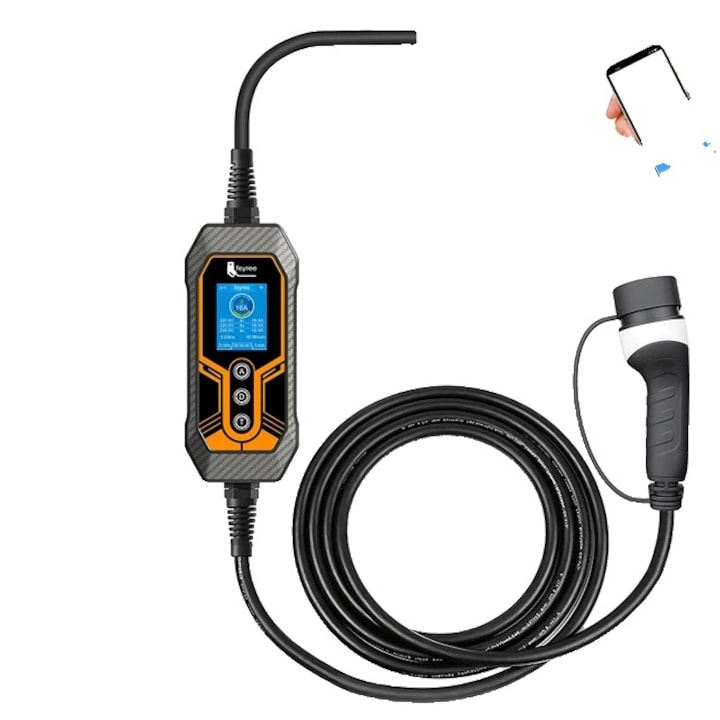 Statie de incarcare portabila pentru vehicule electrice, 11kW, control Wi-Fi, 16A, 5m, IP66, Type2
