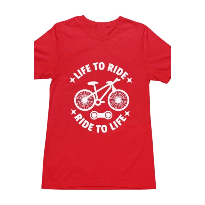 Ride to Life biciklis gyerek póló, Piros