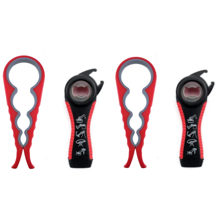 Set de 4 piese desfacator capace borcane si sticle, enkourakoko®, Multifunctionale, Negru