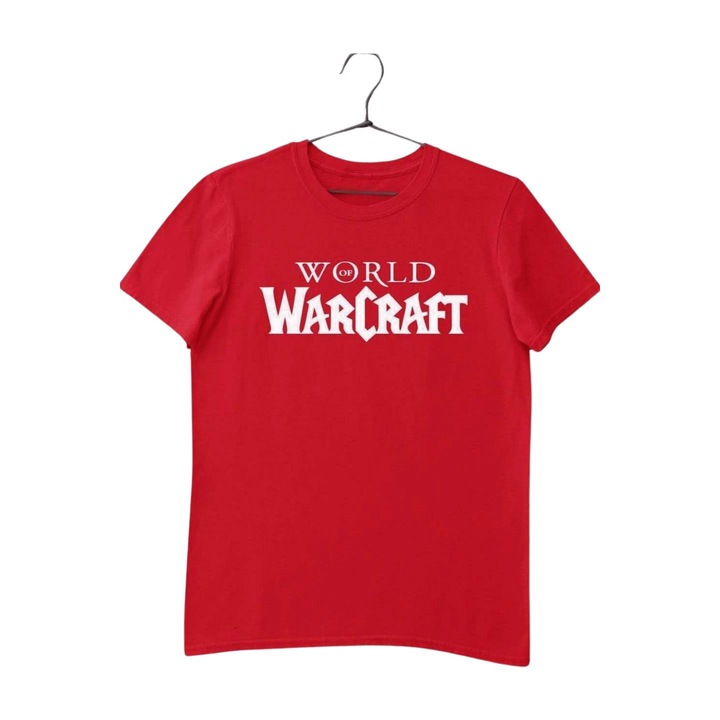 World of Warcraft fehér logo gyerek póló, Piros