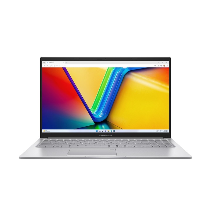 Лаптоп Asus Vivobook 15 X1504VA-NJ733, X1504VA-NJ733.1TBSSD, Windows 11 Pro, 15.6", Intel Core i3-1315U (6-ядрен), Intel UHD Graphics, 8GB (4GB on board + 4GB) DDR4, Сребрист